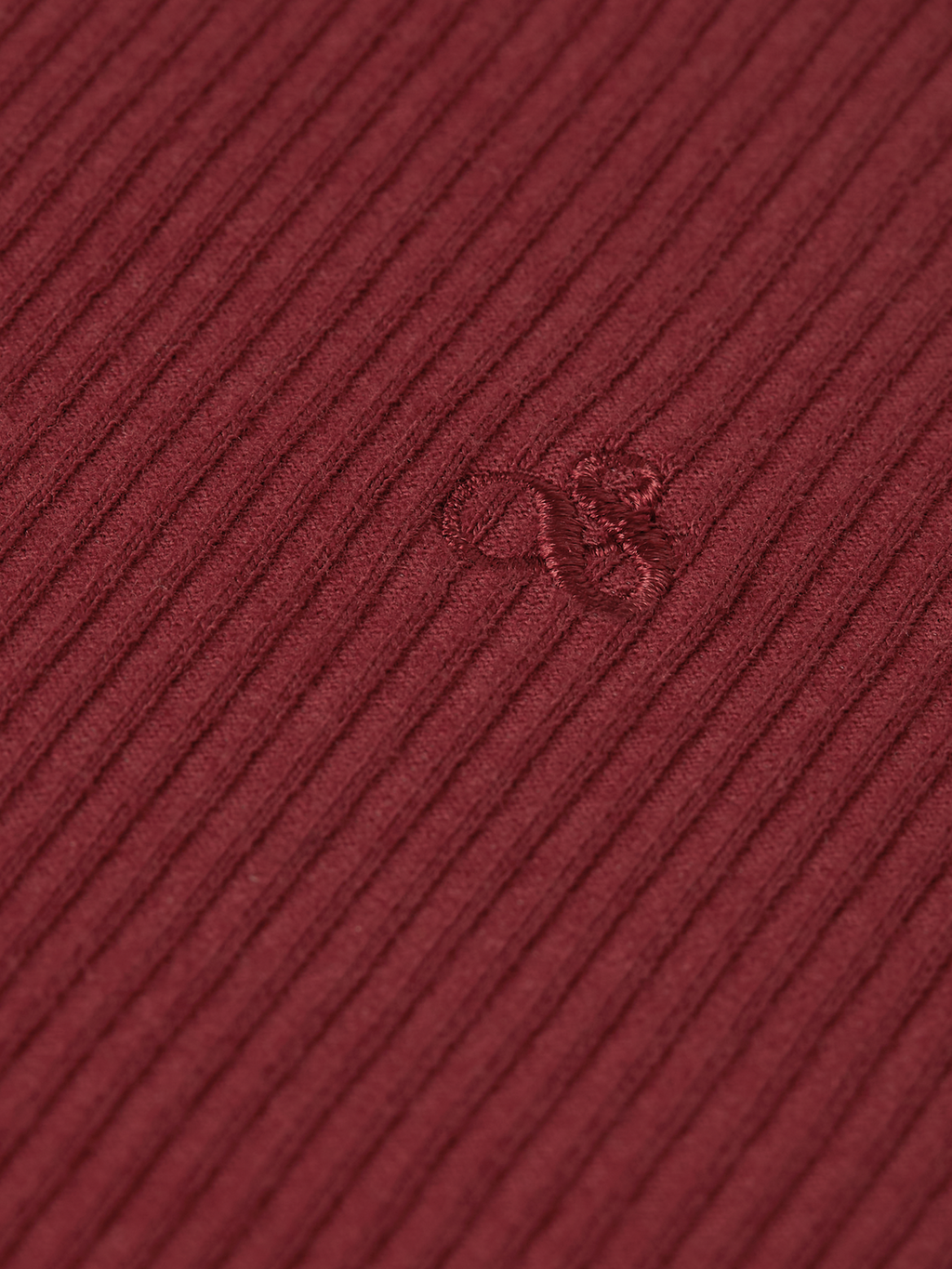 Ribbed Organic Stretch Cotton T-Shirt