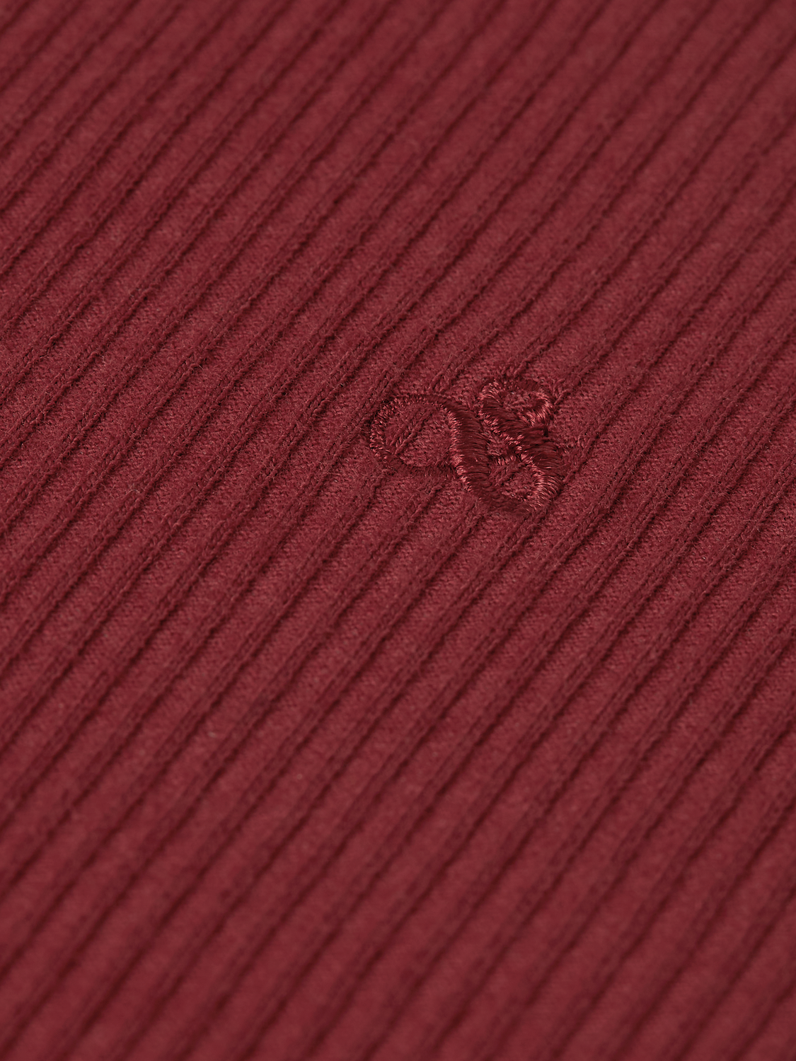 Ribbed Organic Stretch Cotton T-Shirt