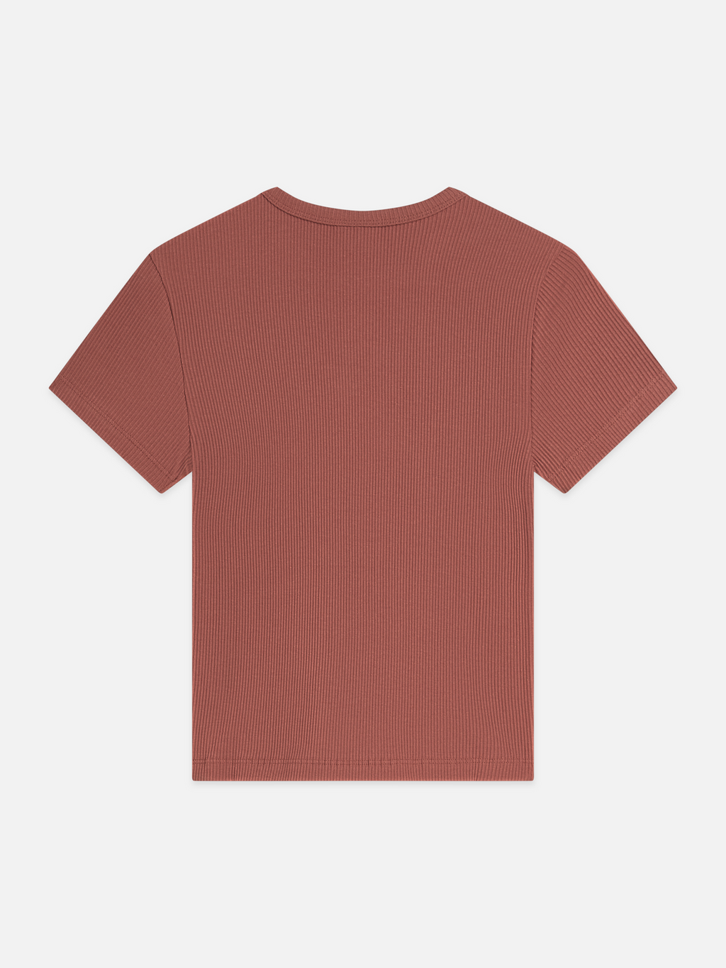 Ribbed Organic Stretch Cotton T-Shirt