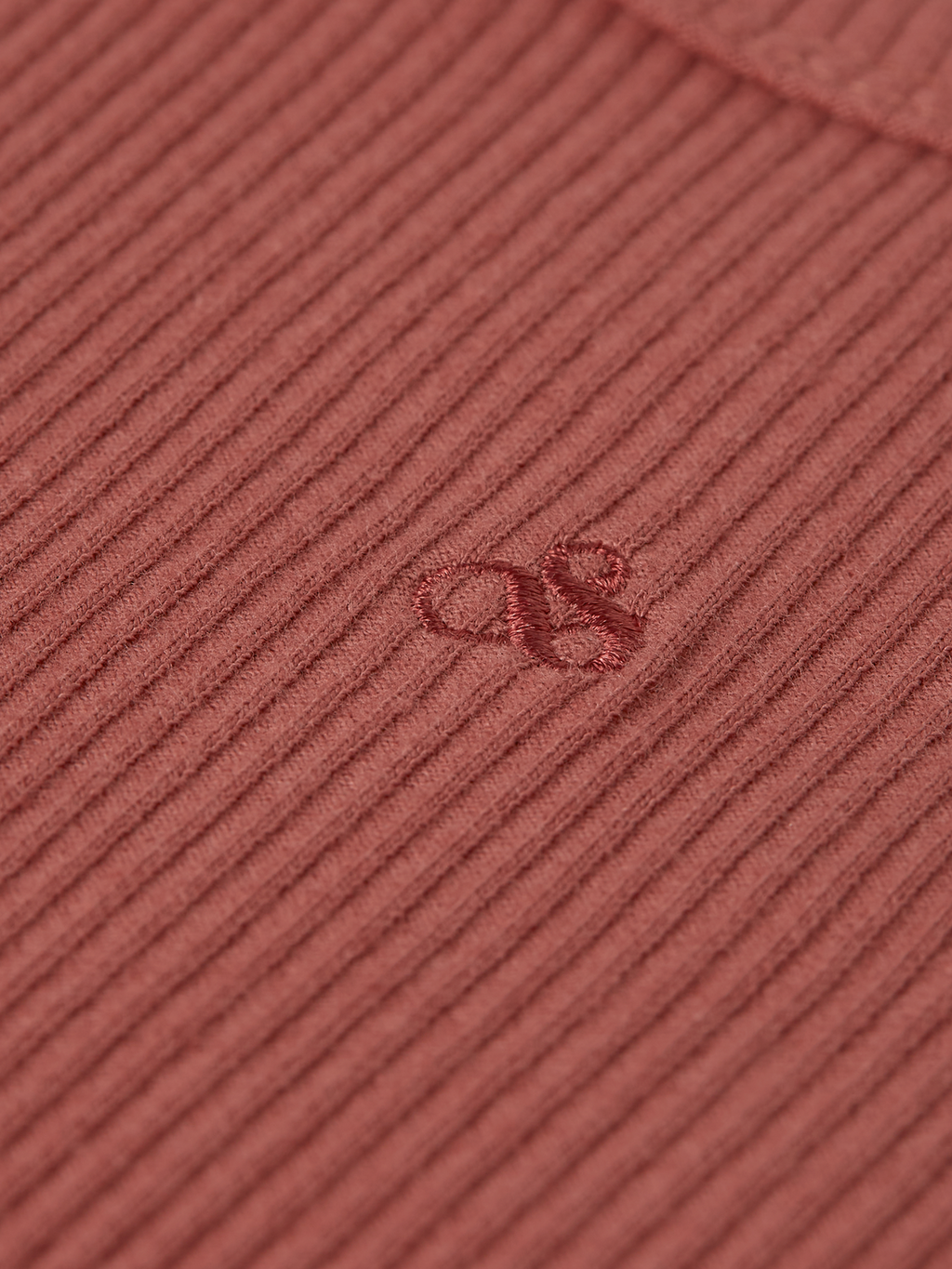 Ribbed Organic Stretch Cotton T-Shirt