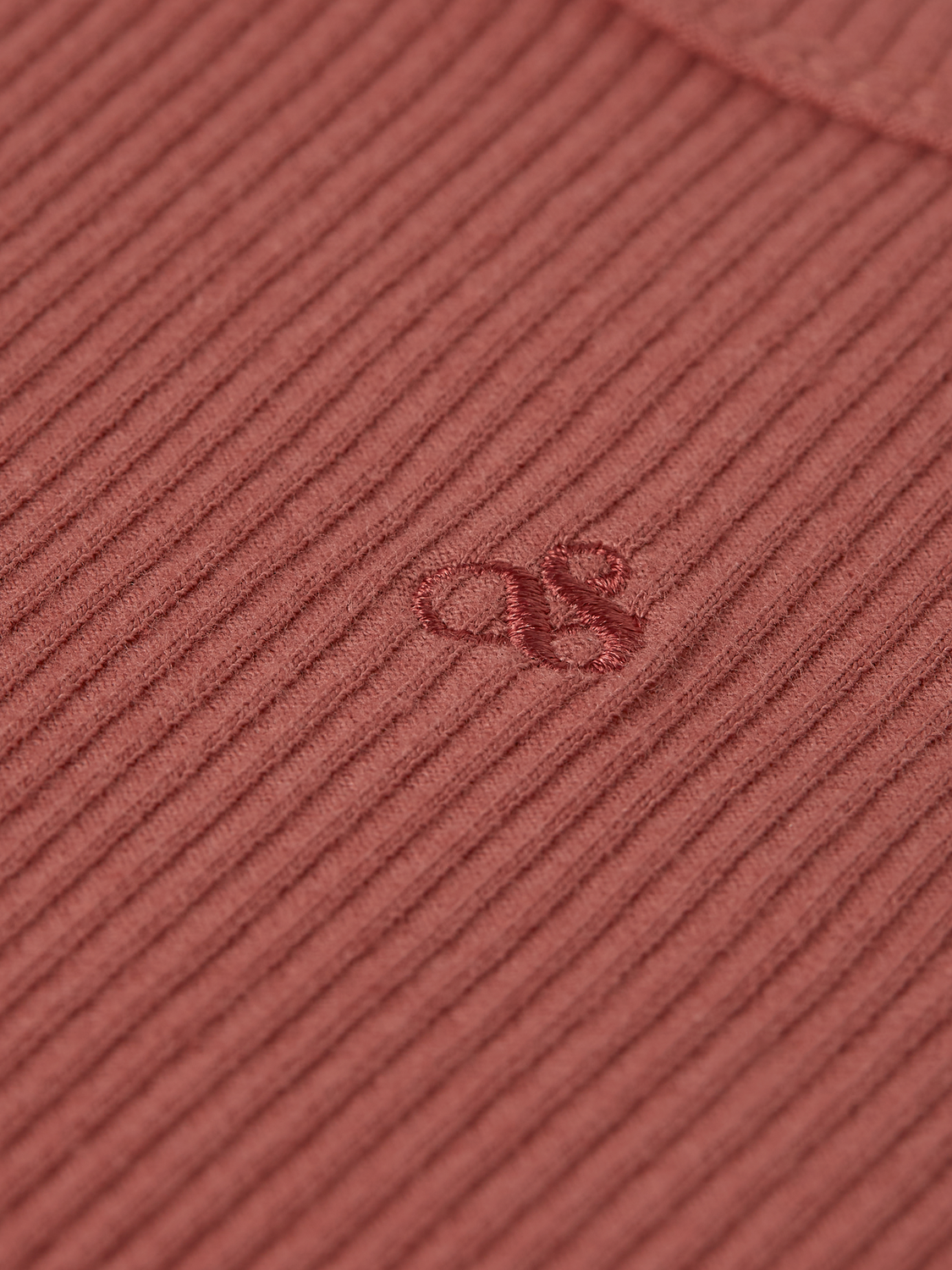 Ribbed Organic Stretch Cotton T-Shirt