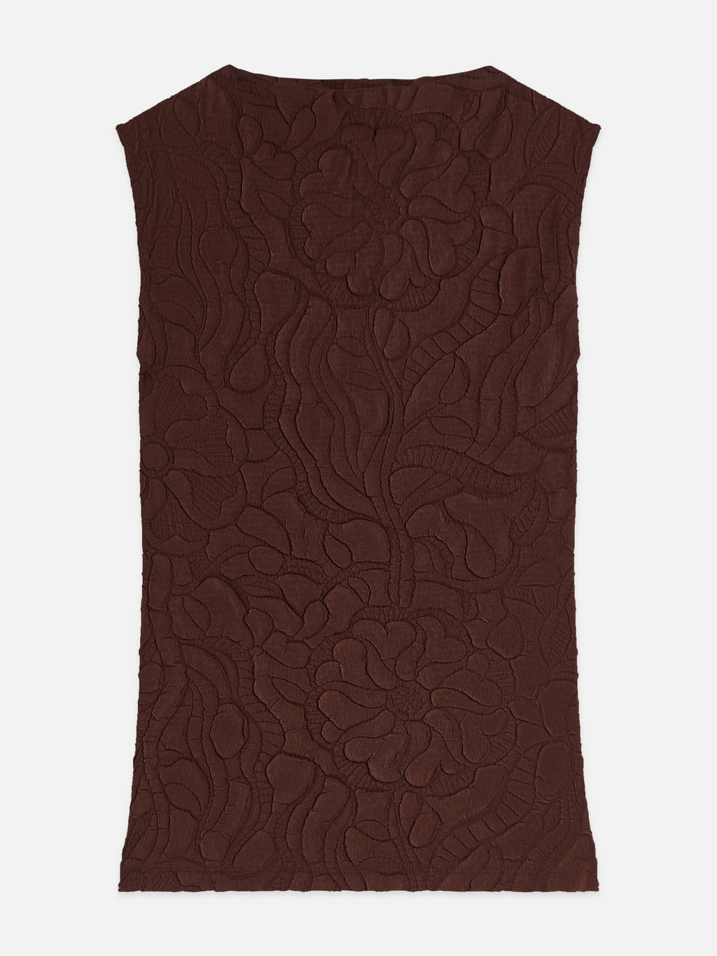Embossed Crepe Mock Neck Tank