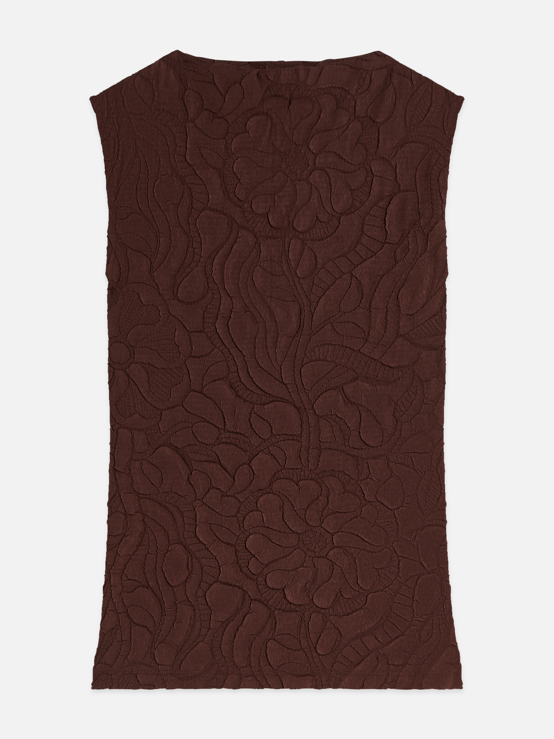 Embossed Crepe Mock Neck Tank