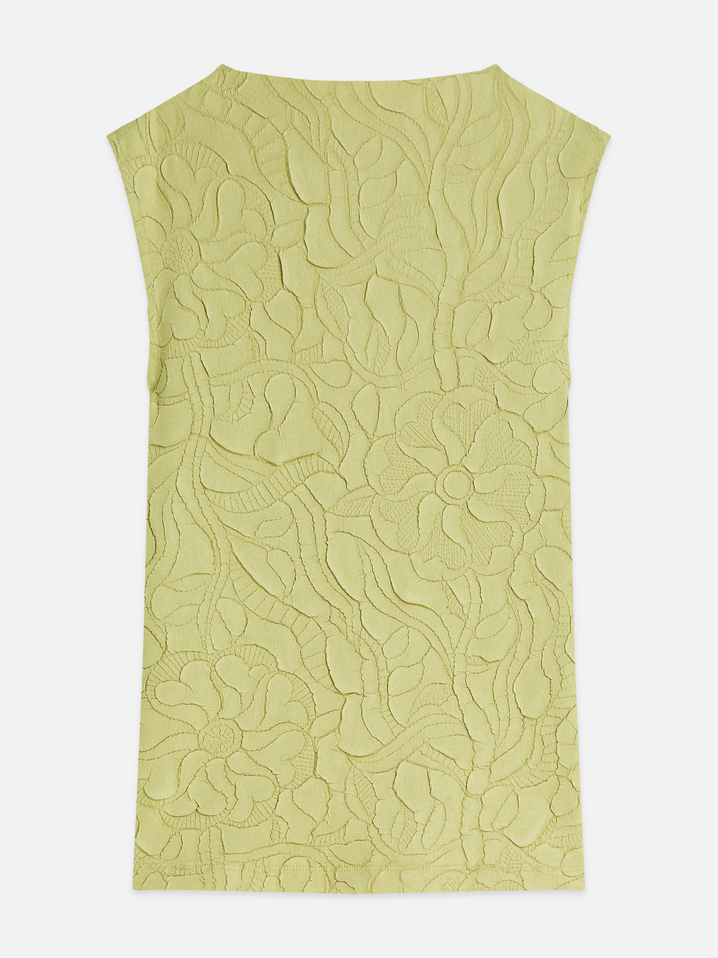Embossed pleat mock neck tank