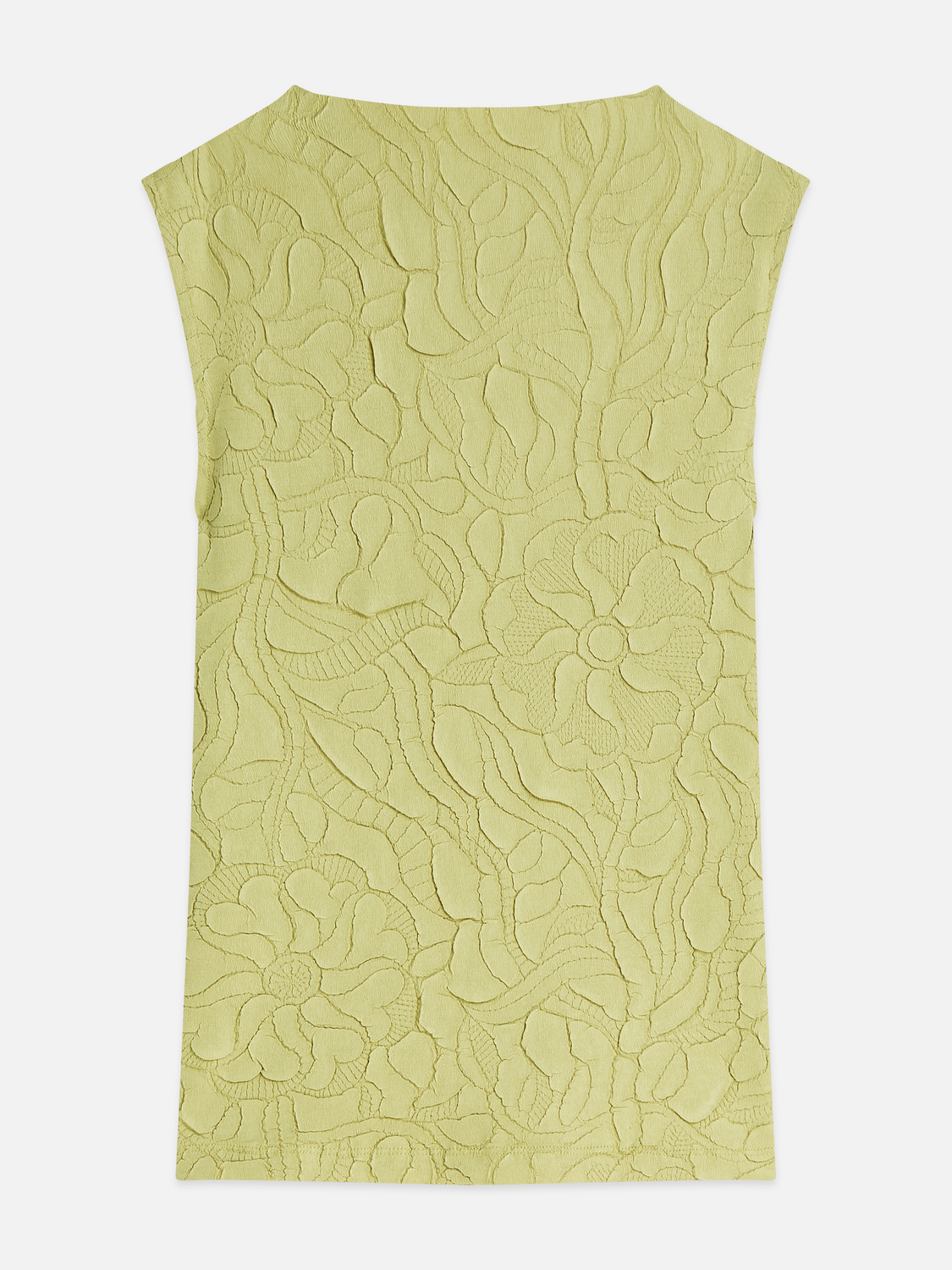 Embossed pleat mock neck tank