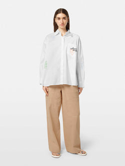 Embroidered poplin shirt
