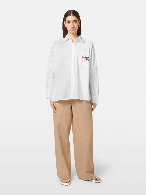 Embroidered poplin shirt