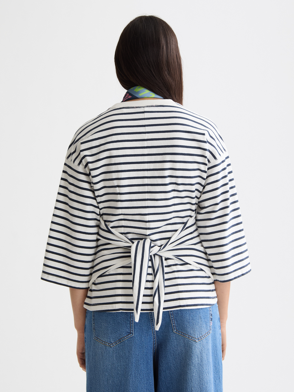 Washed striped breton top