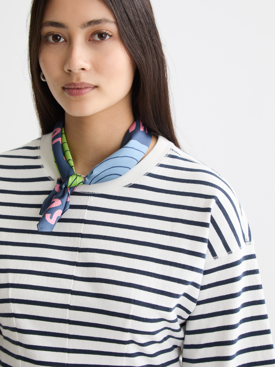 Washed striped breton top