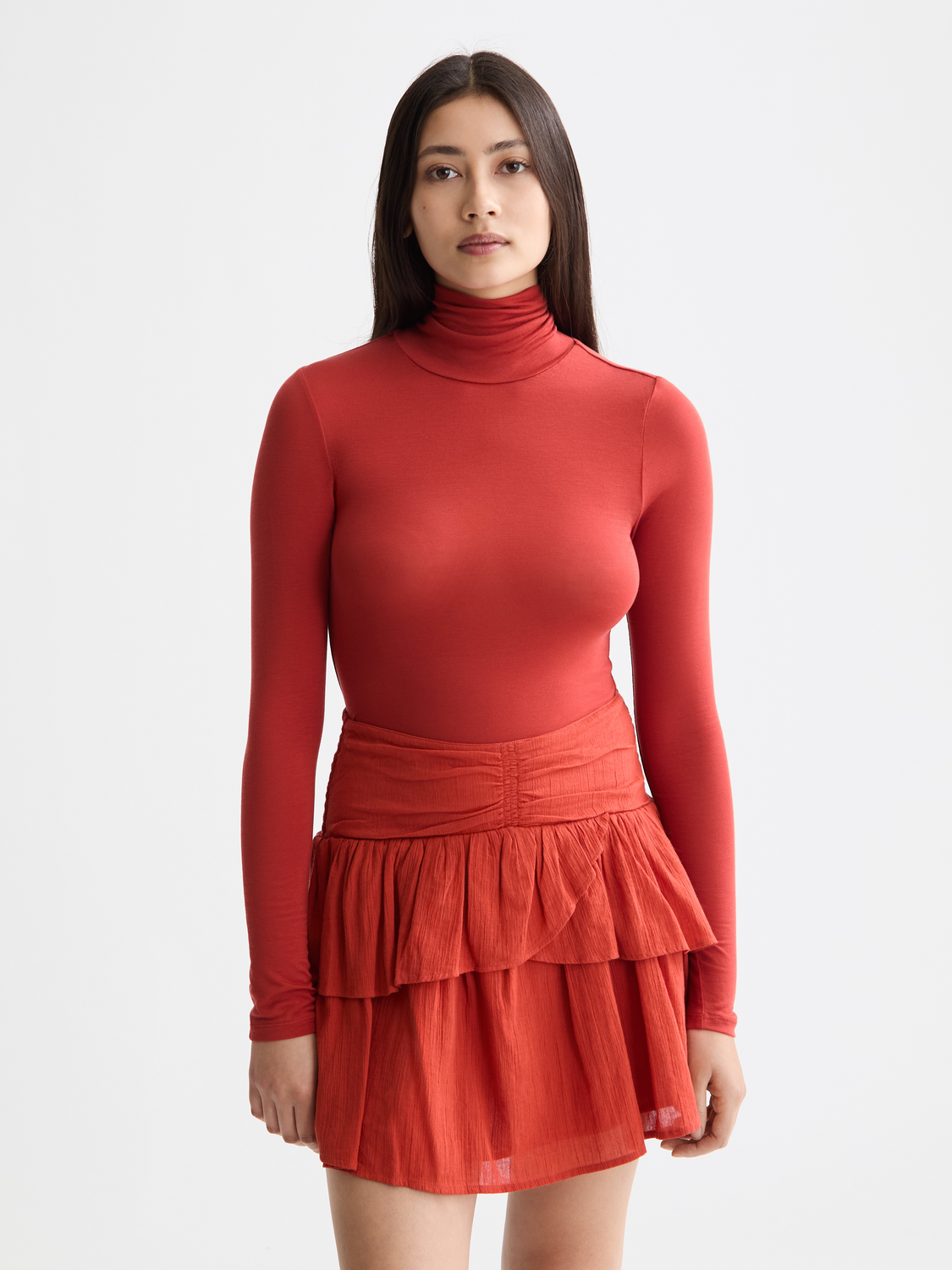 Roll up neck top