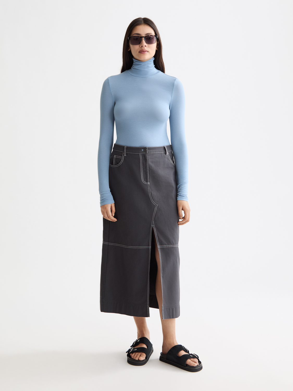 Roll up neck top