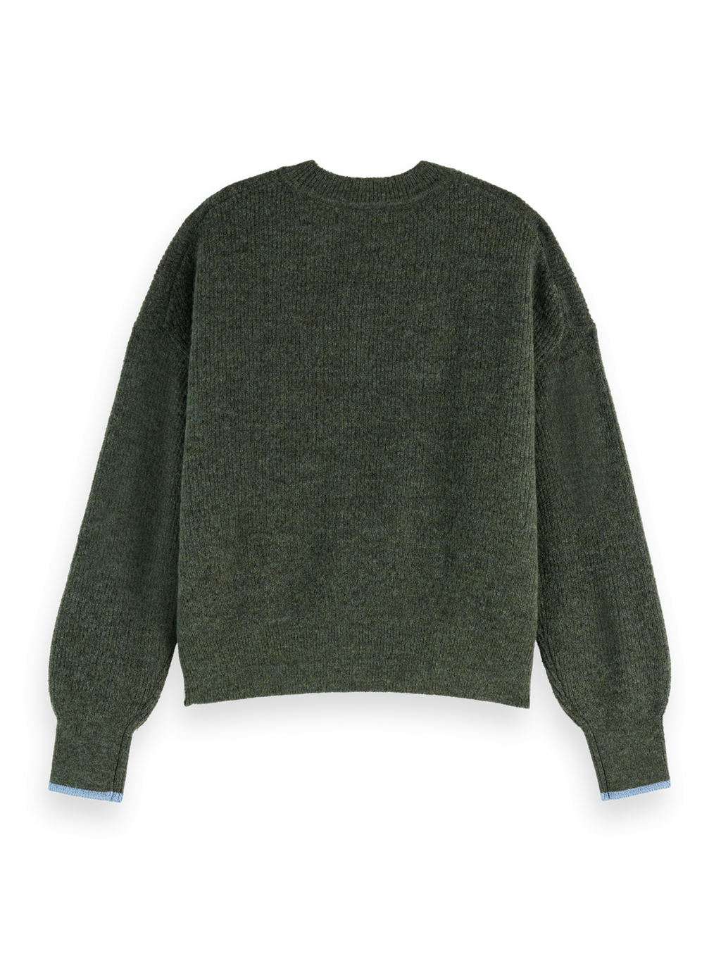 Fuzzy crew neck pullover