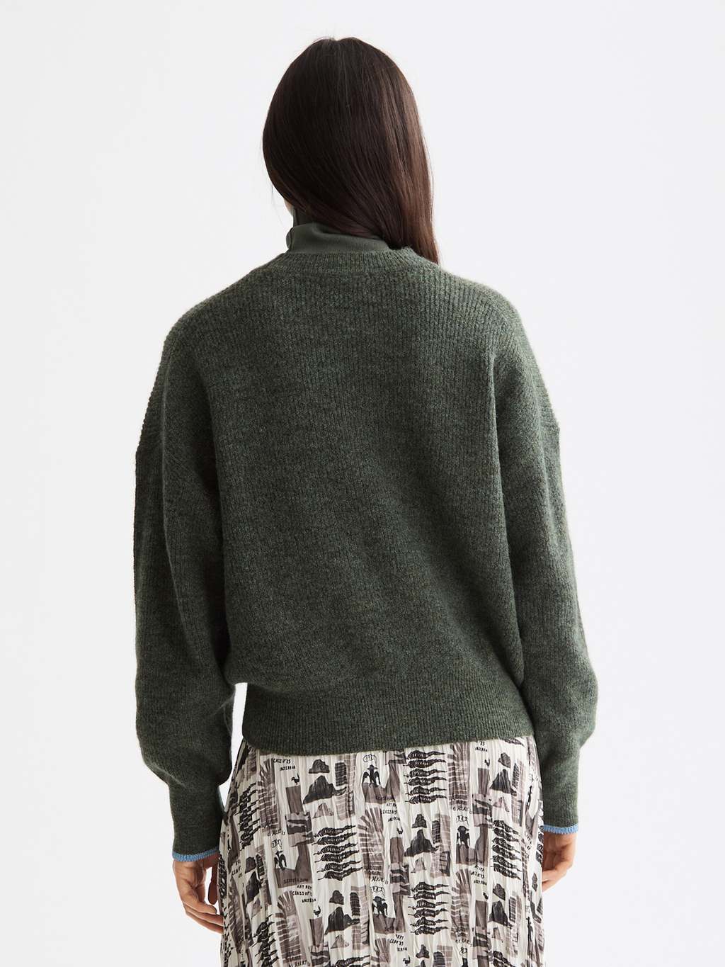 Fuzzy crew neck pullover