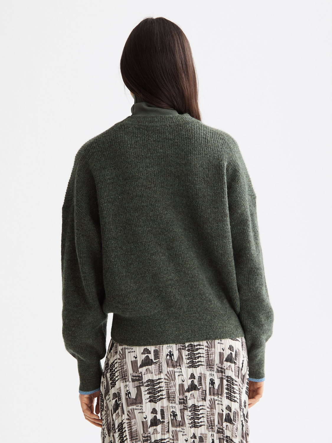 Fuzzy crew neck pullover