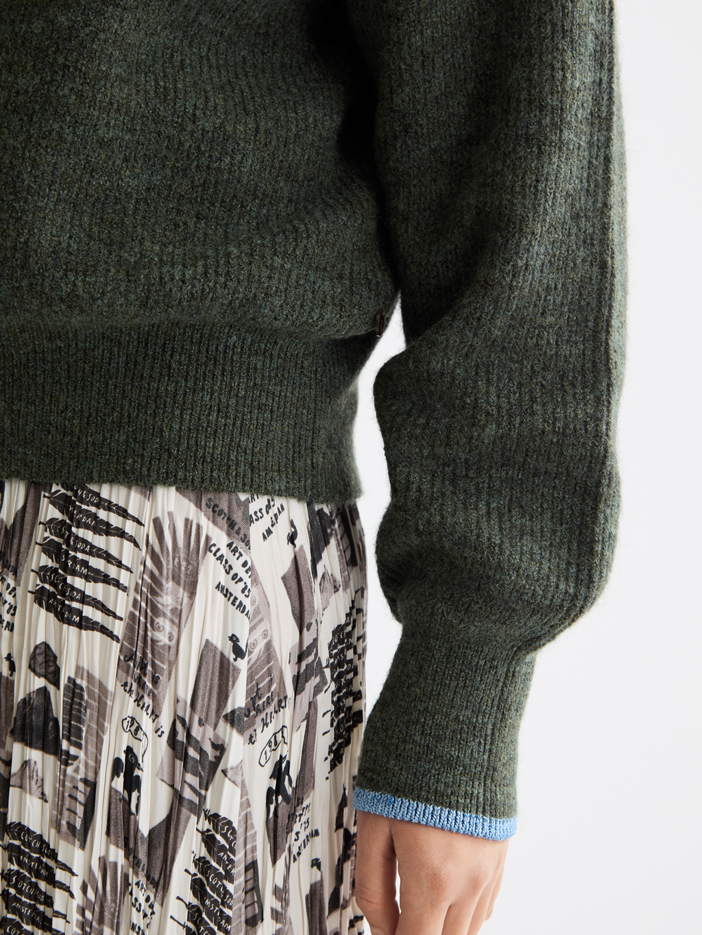 Fuzzy crew neck pullover