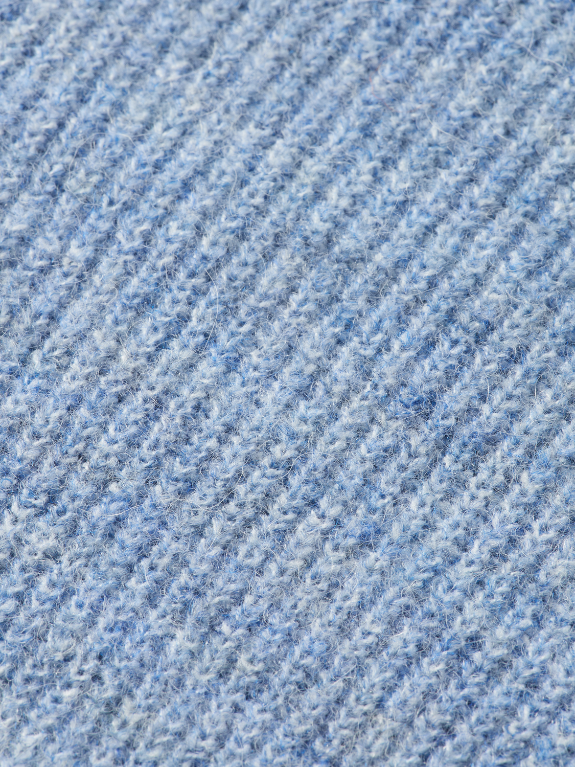 Fuzzy crew neck pullover - FADED DENIM MELANGE