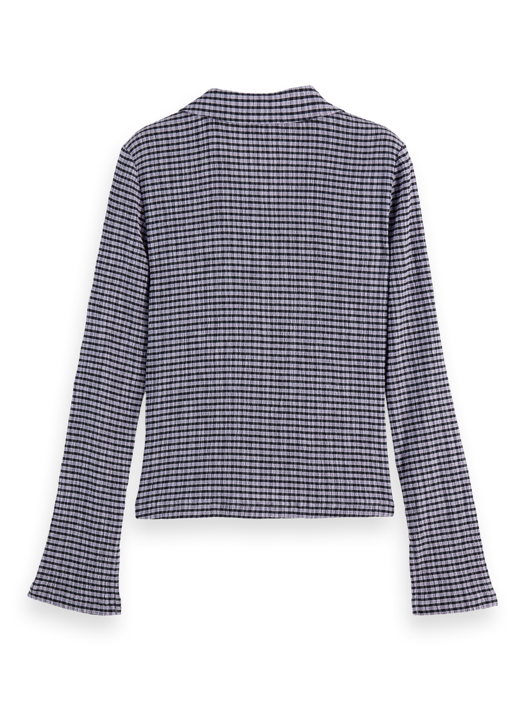 gingham button up long sleeve top