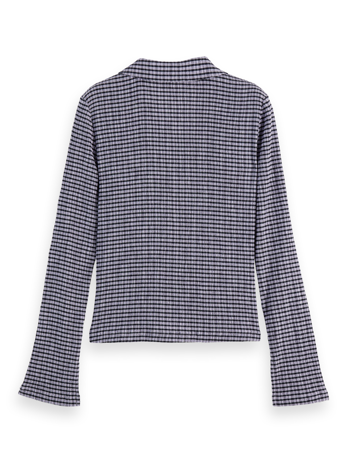 gingham button up long sleeve top