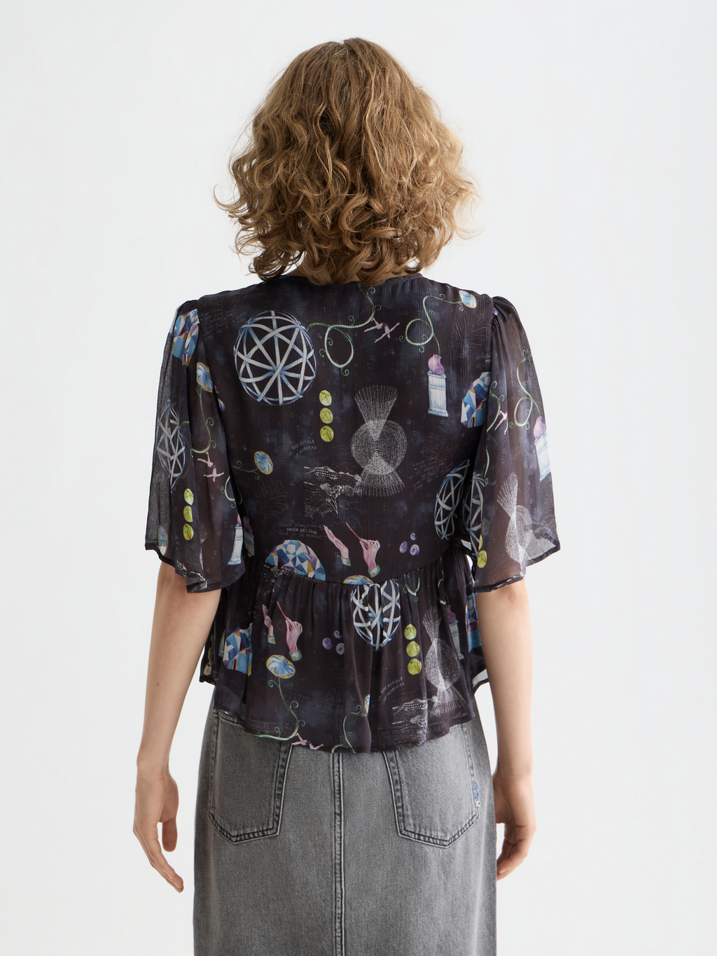 Peplum short sleeve top
