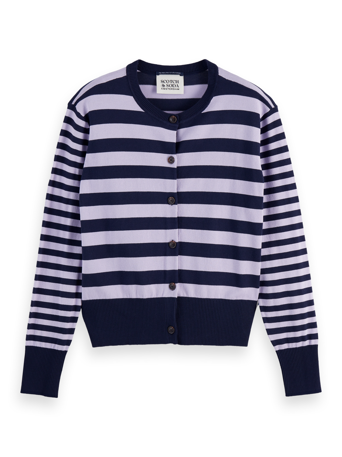Crew neck relaxed cardigan