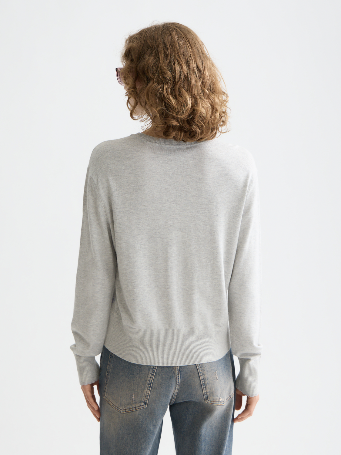 Crew neck relaxed cardigan