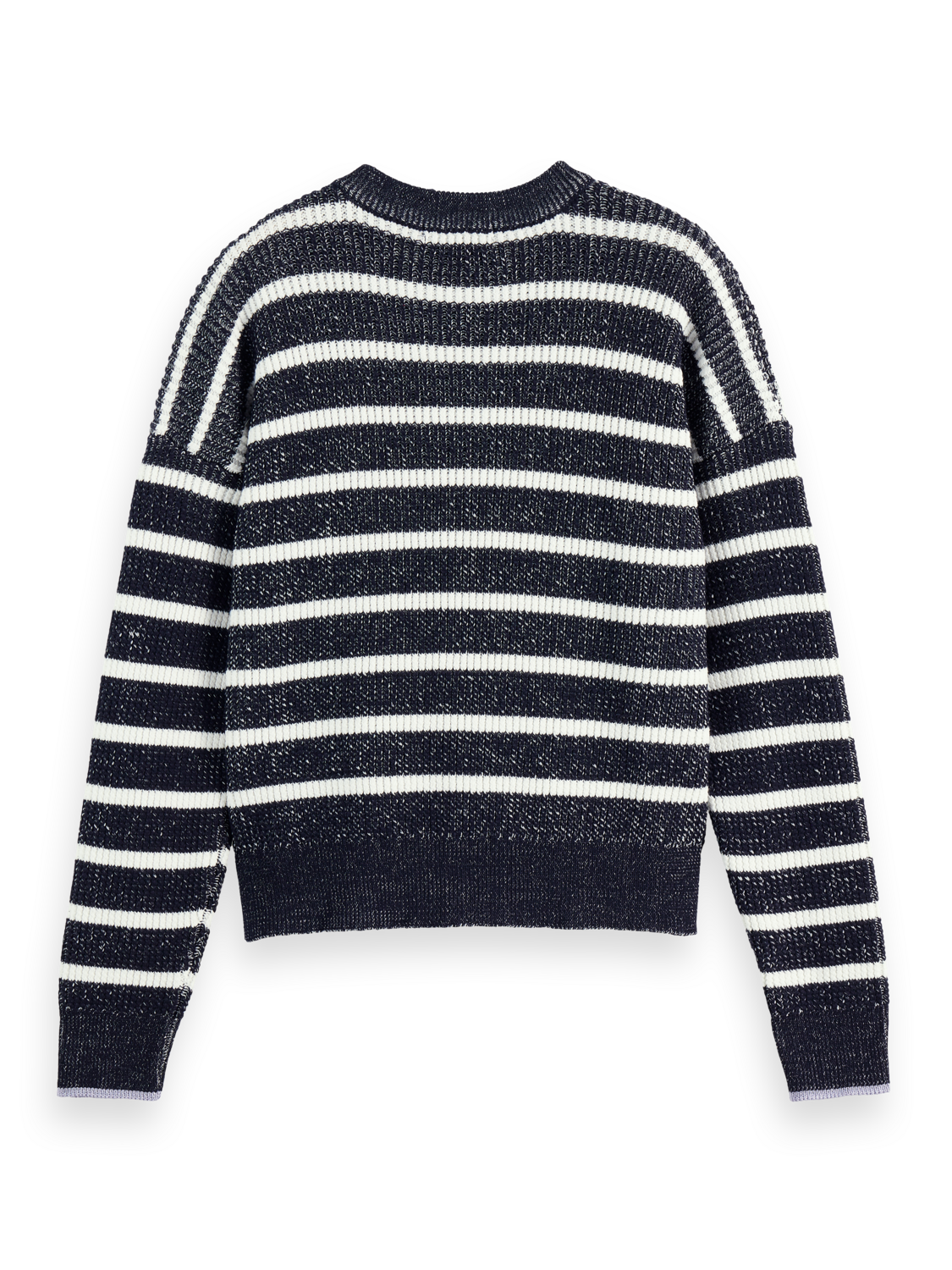 Stripe tie neck pullover