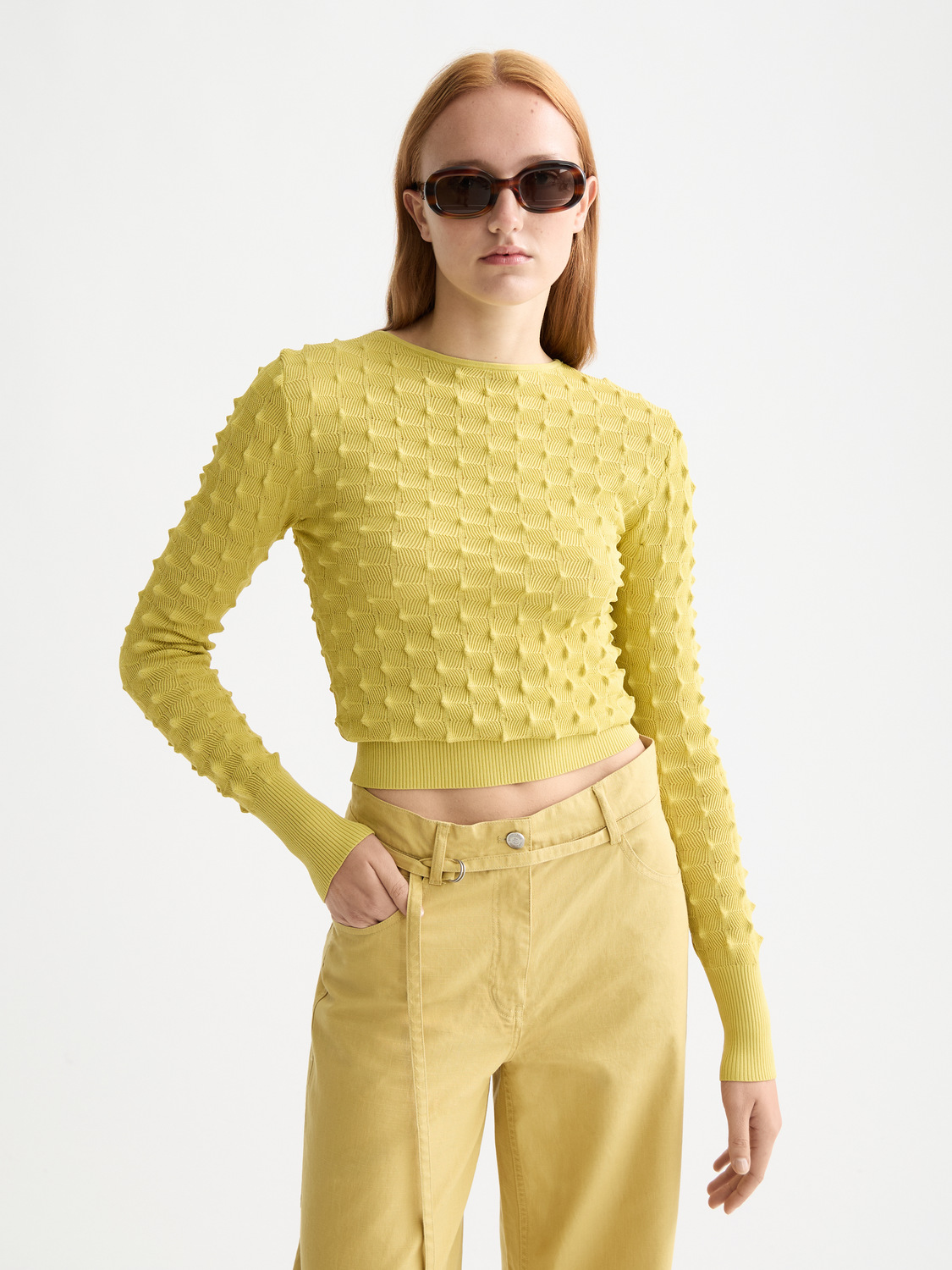 textured stitch pullover