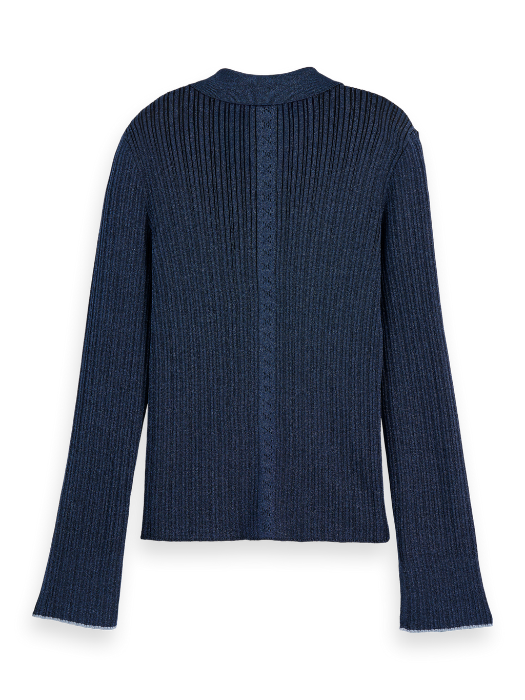 Metallic skinny rib fitted cardigan