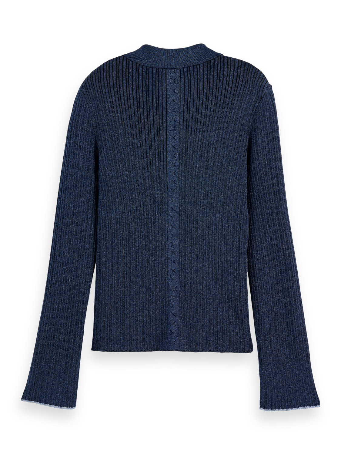 Metallic skinny rib fitted cardigan