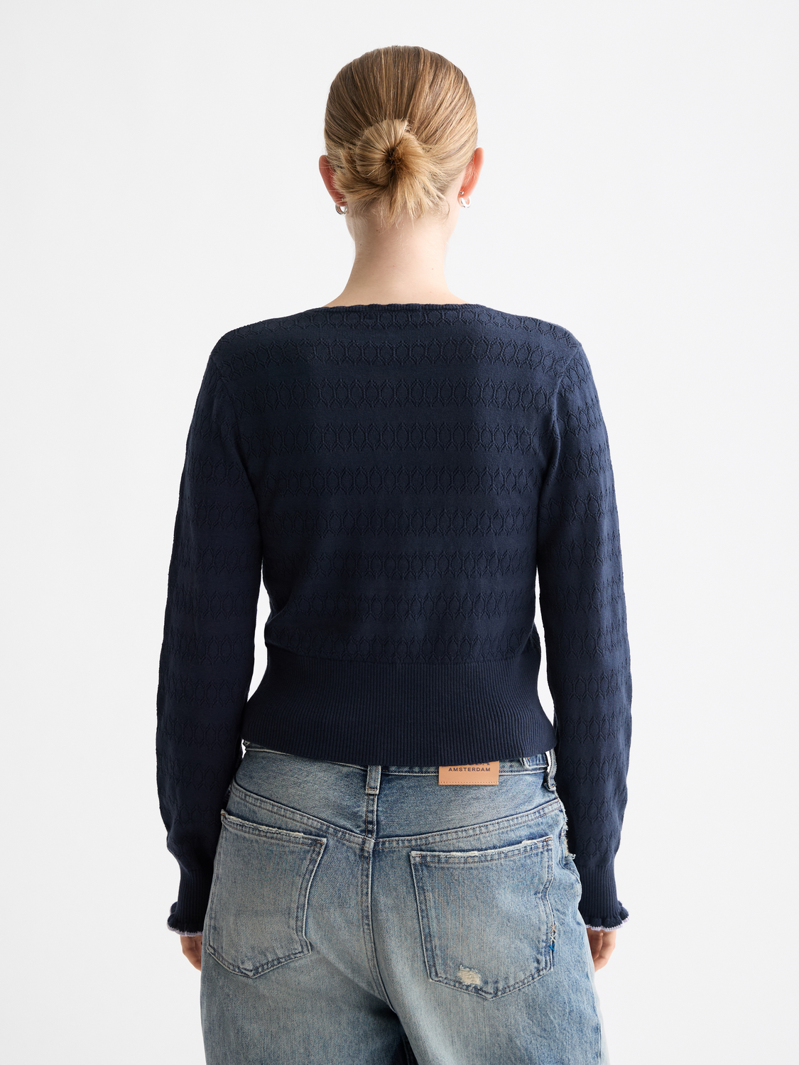 Pointelle knitted cardigan