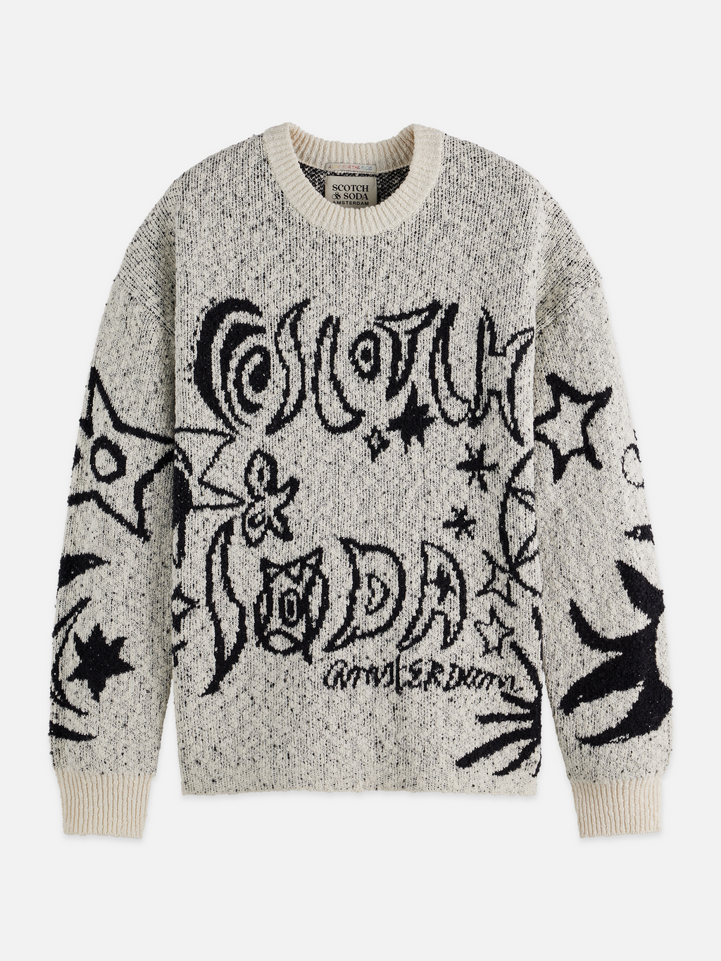 Jacquard motif oversized pullover