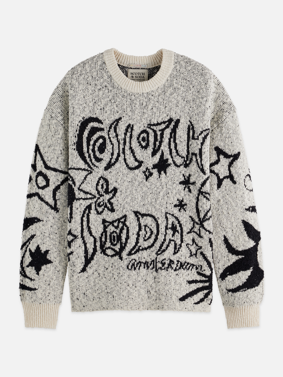 Jacquard motif oversized pullover