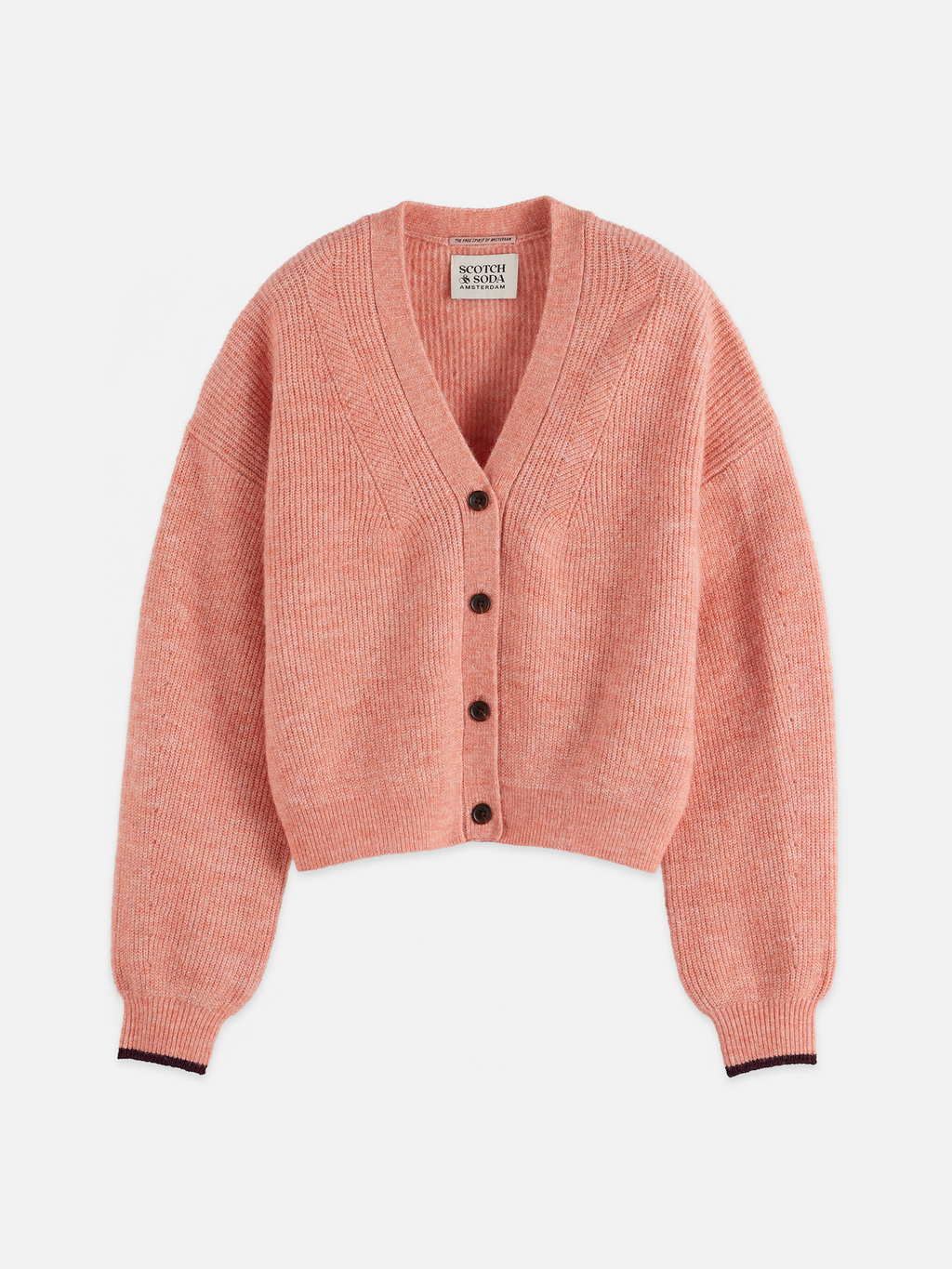 Fuzzy relaxed cardigan - CANYON CLAY MELANGE
