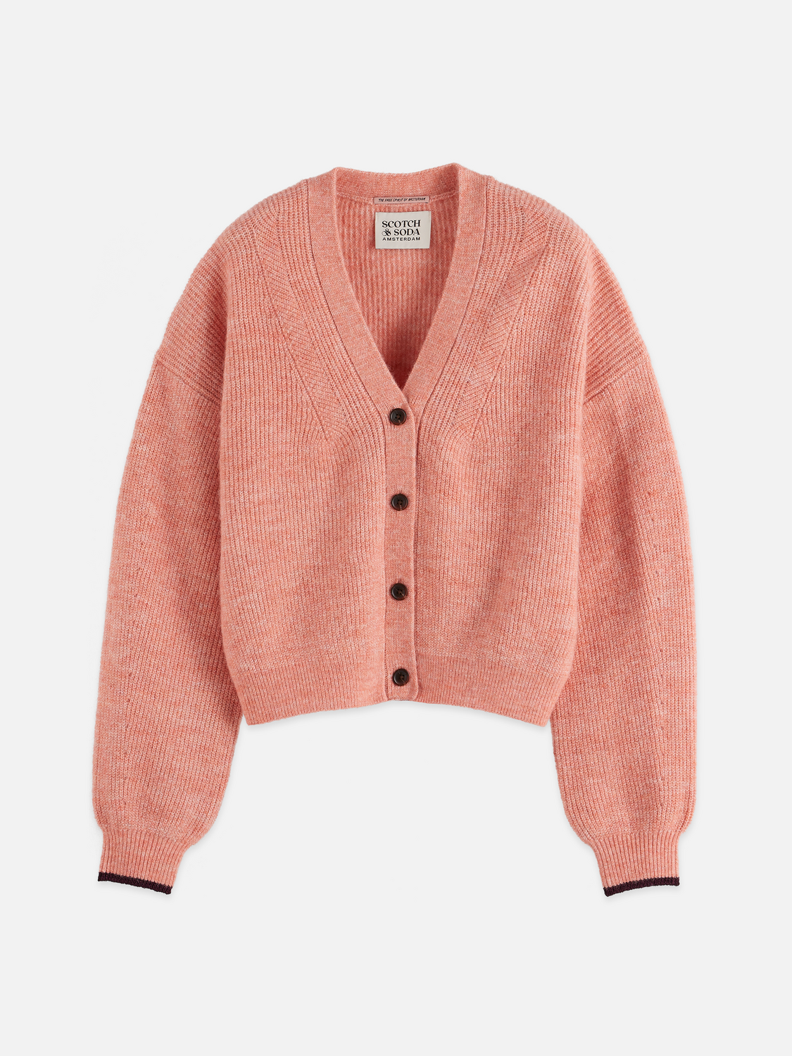 Fuzzy relaxed cardigan - CANYON CLAY MELANGE