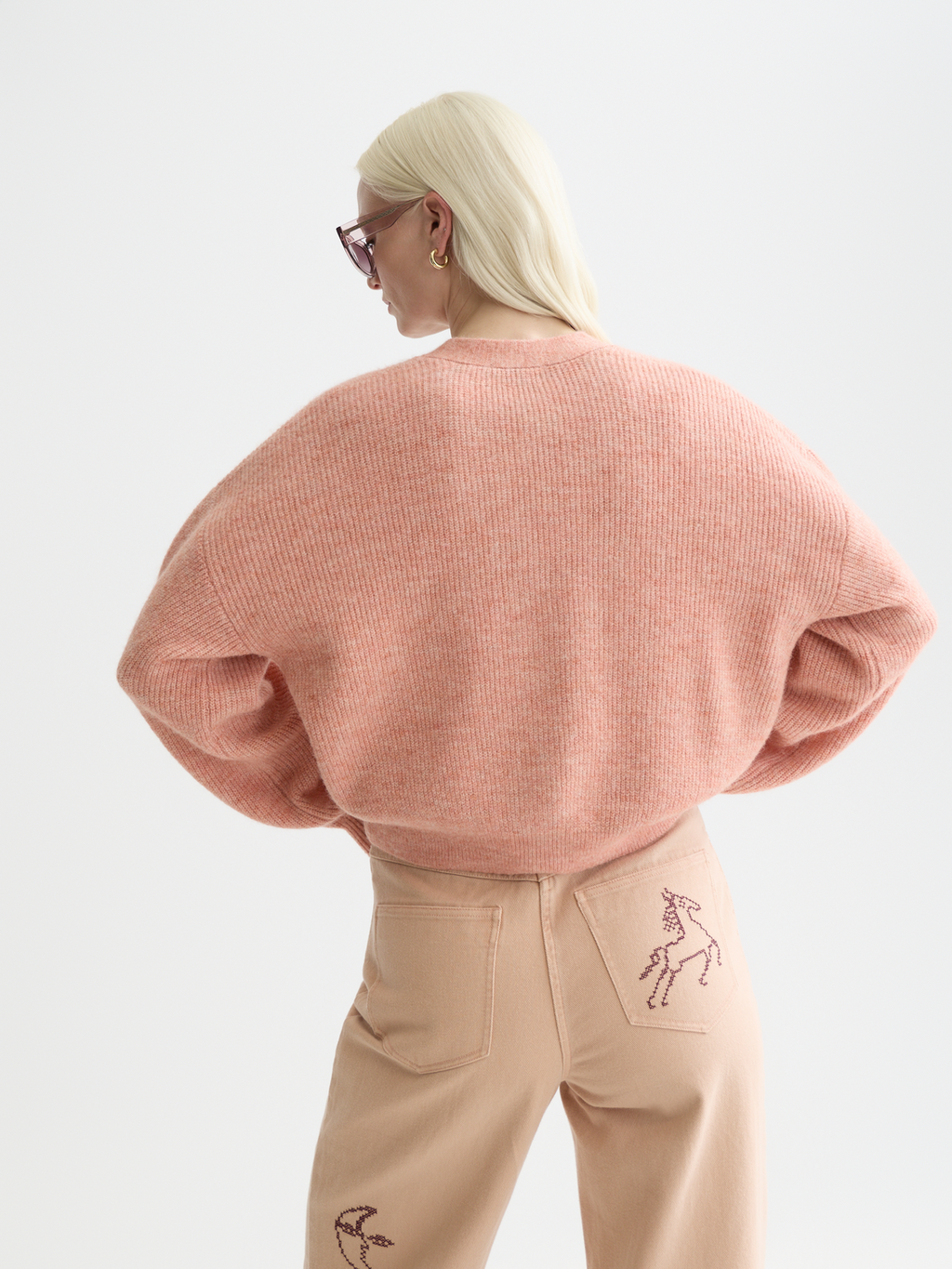 Fuzzy relaxed cardigan - CANYON CLAY MELANGE