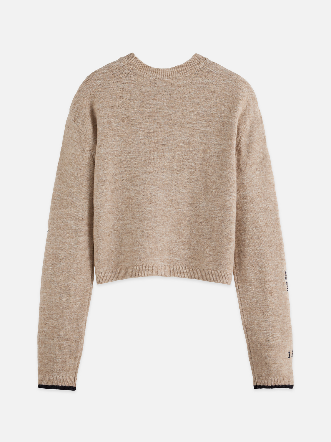 Embroidered crew neck cardigan