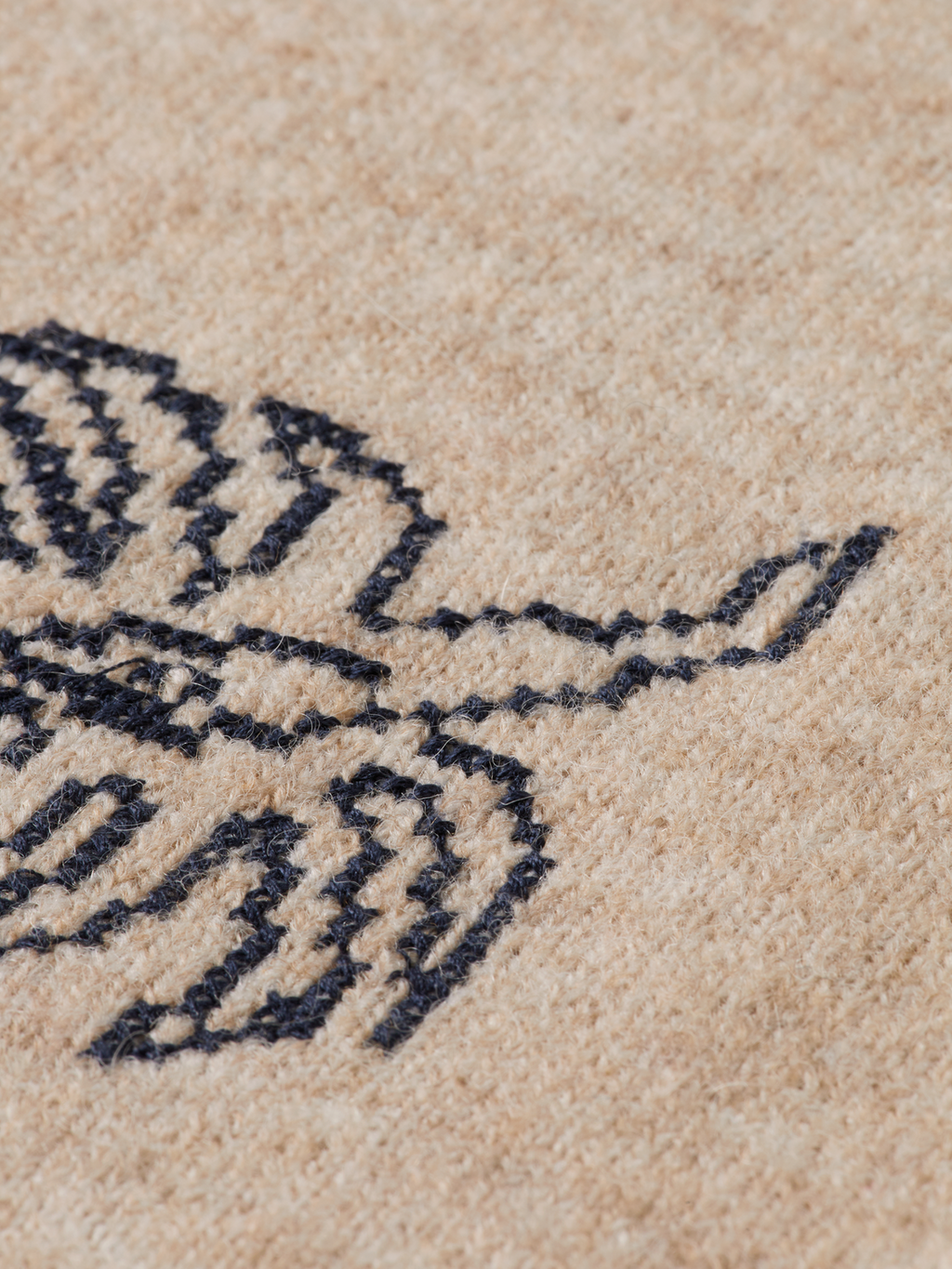 Embroidered crew neck cardigan