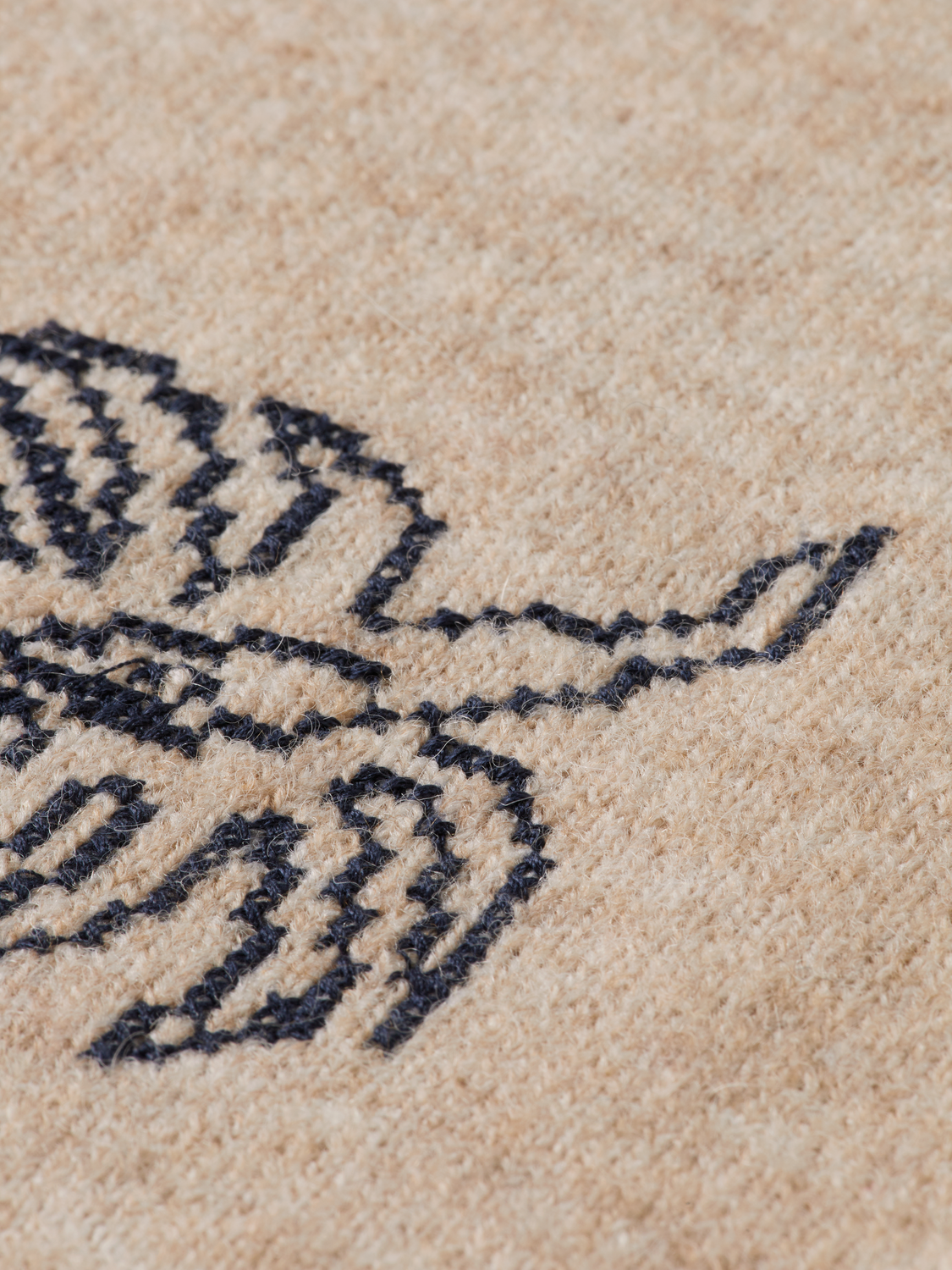 Embroidered crew neck cardigan