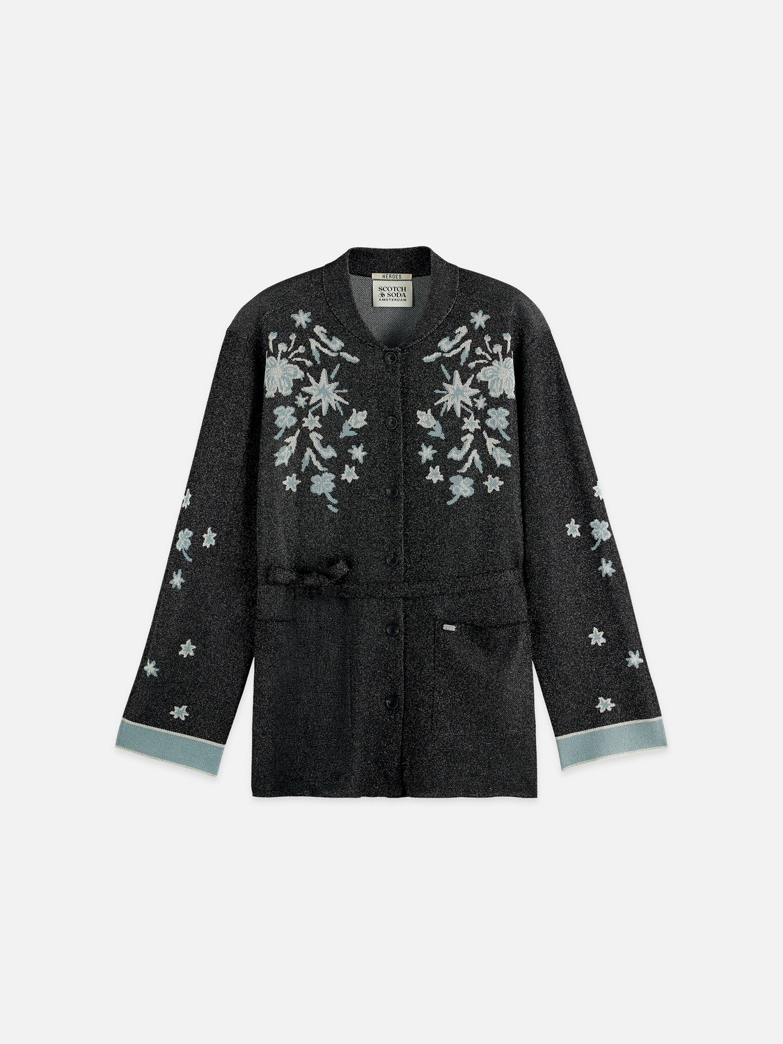 Jacquard belted knitted jacket – Scotch & Soda Amsterdam