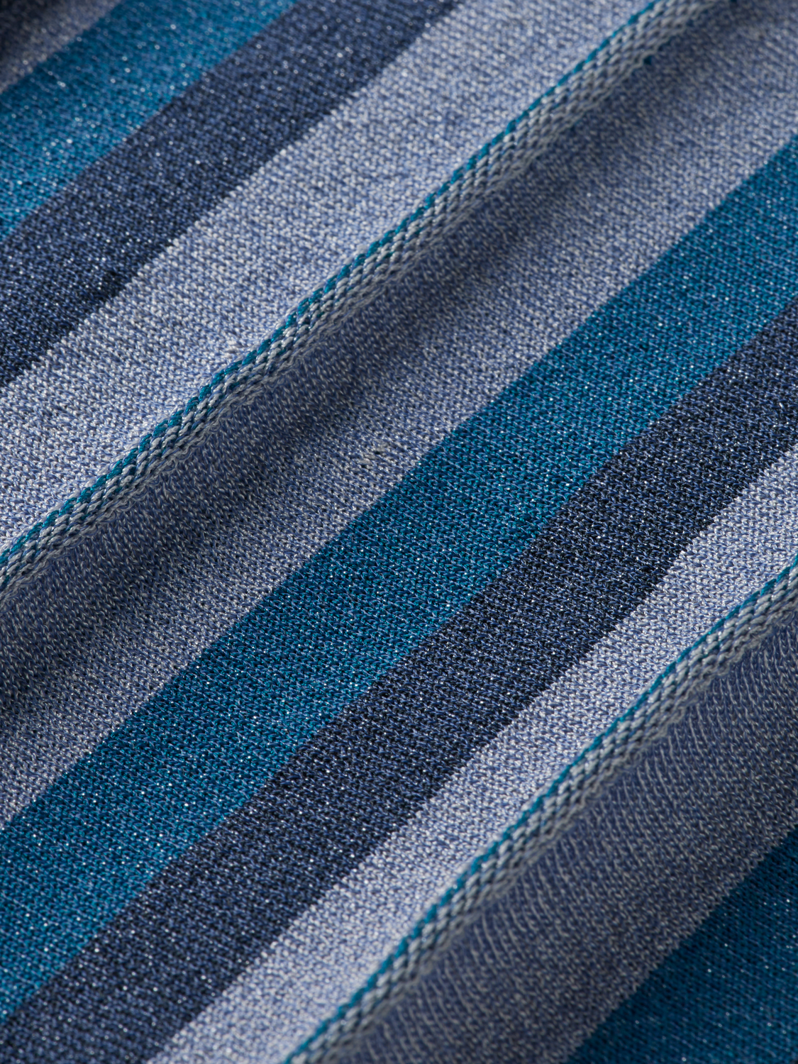 Pleated stripe collared cardigan