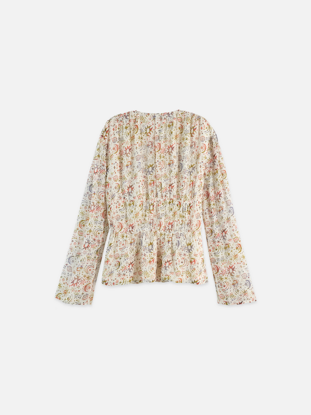 Printed Tie-Neck Woven Top