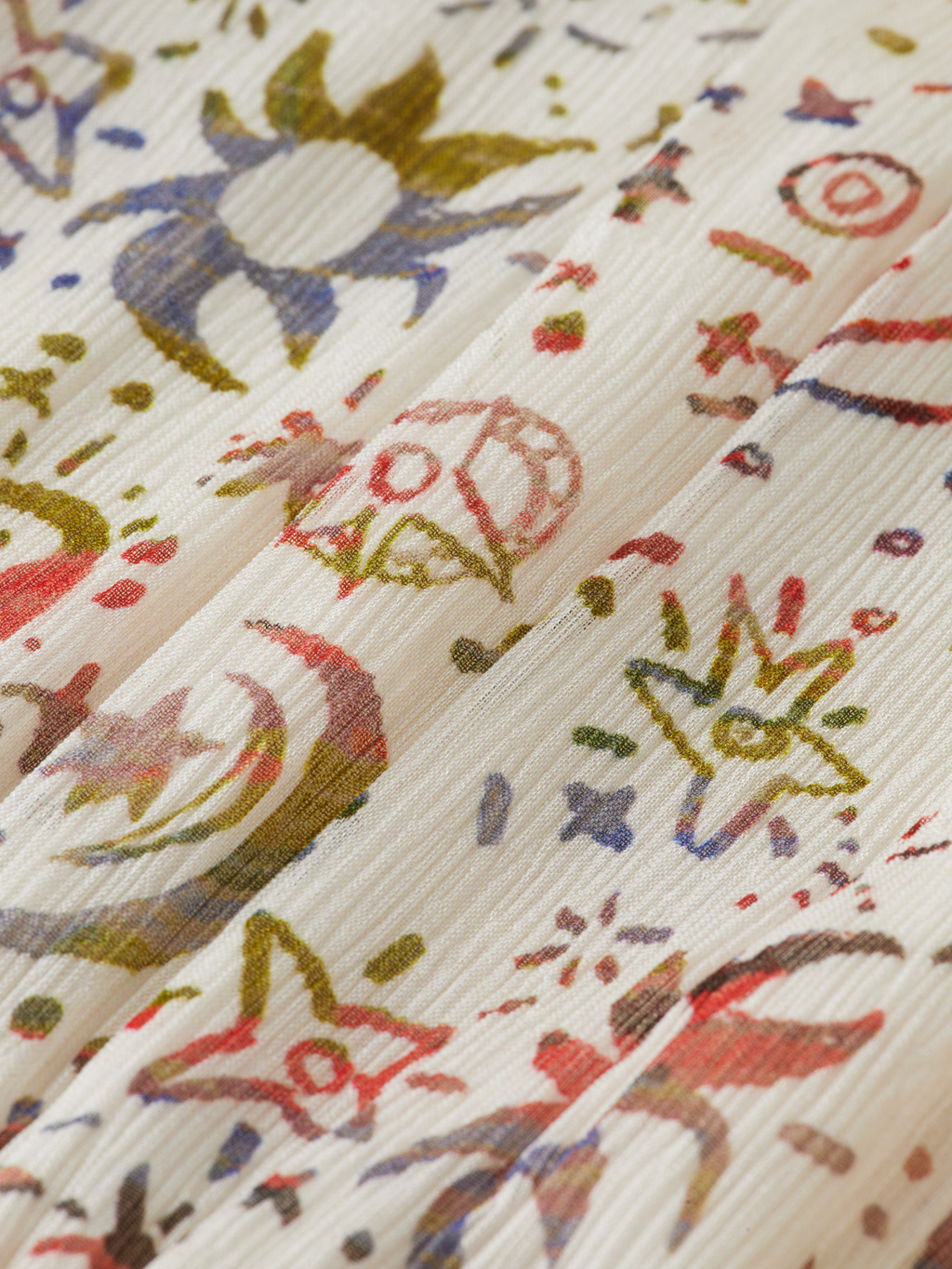 Printed Tie-Neck Woven Top