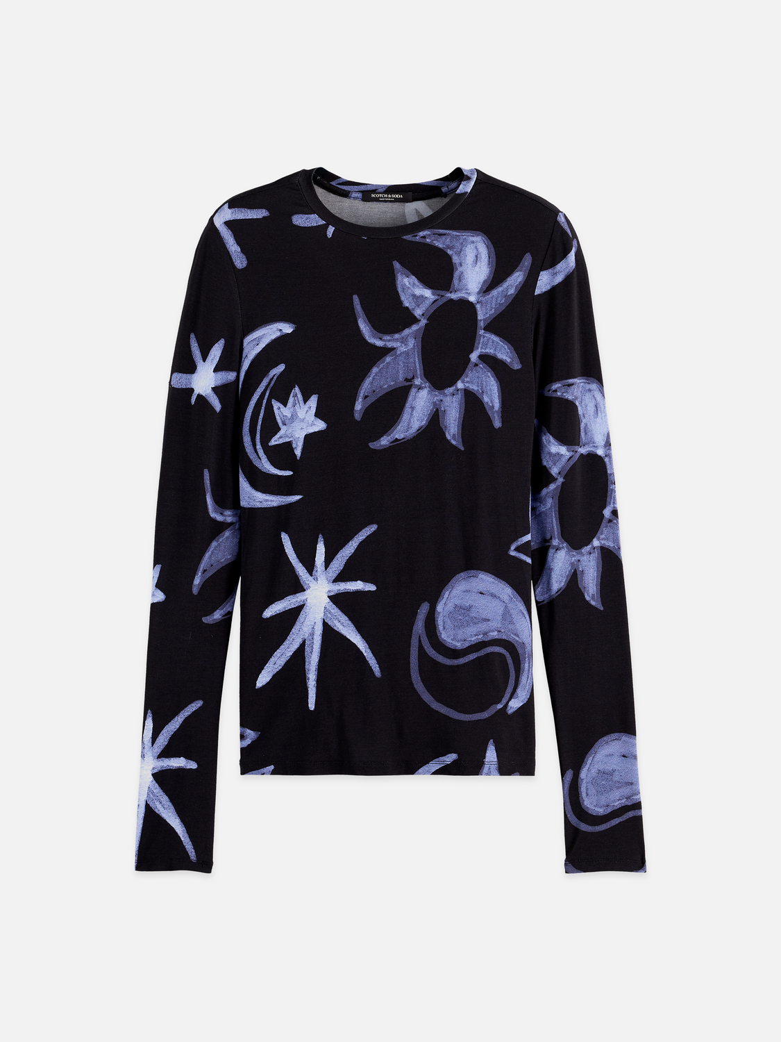Printed long sleeve top