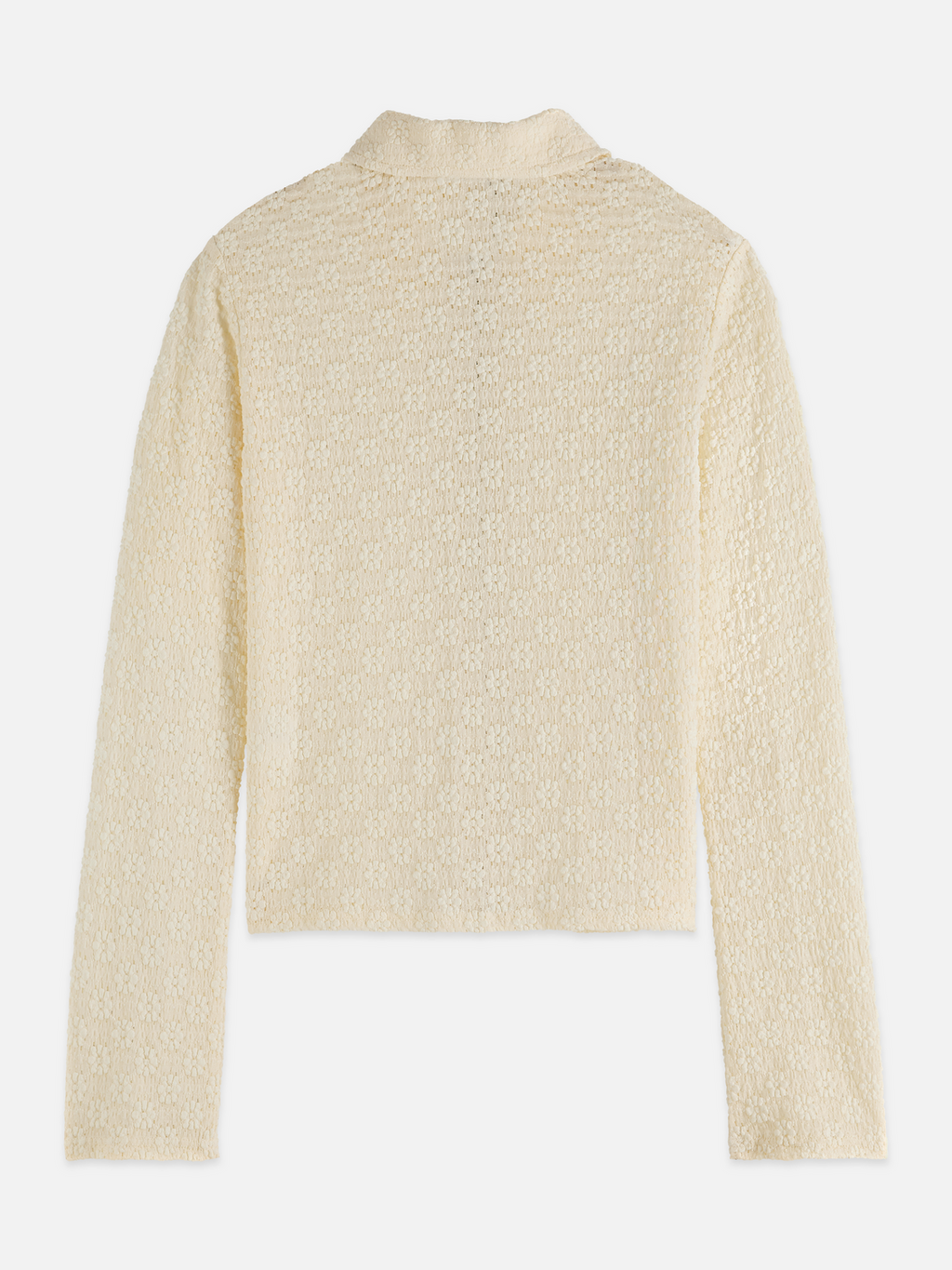 Zip up open structure long sleeve top