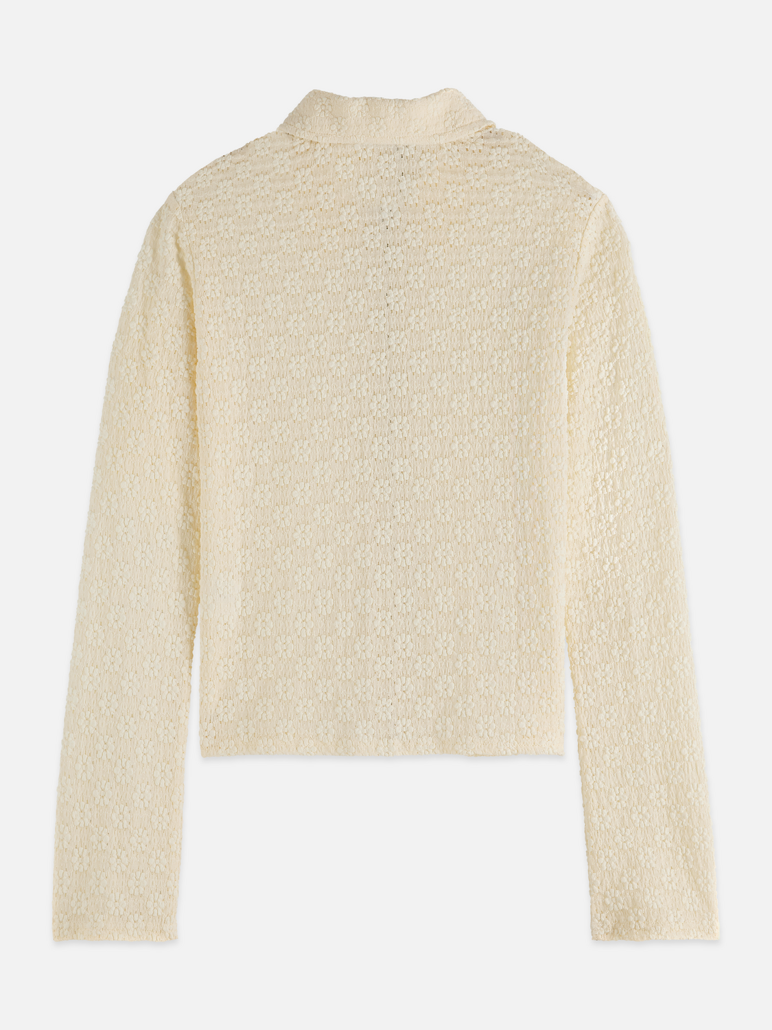 Zip up open structure long sleeve top