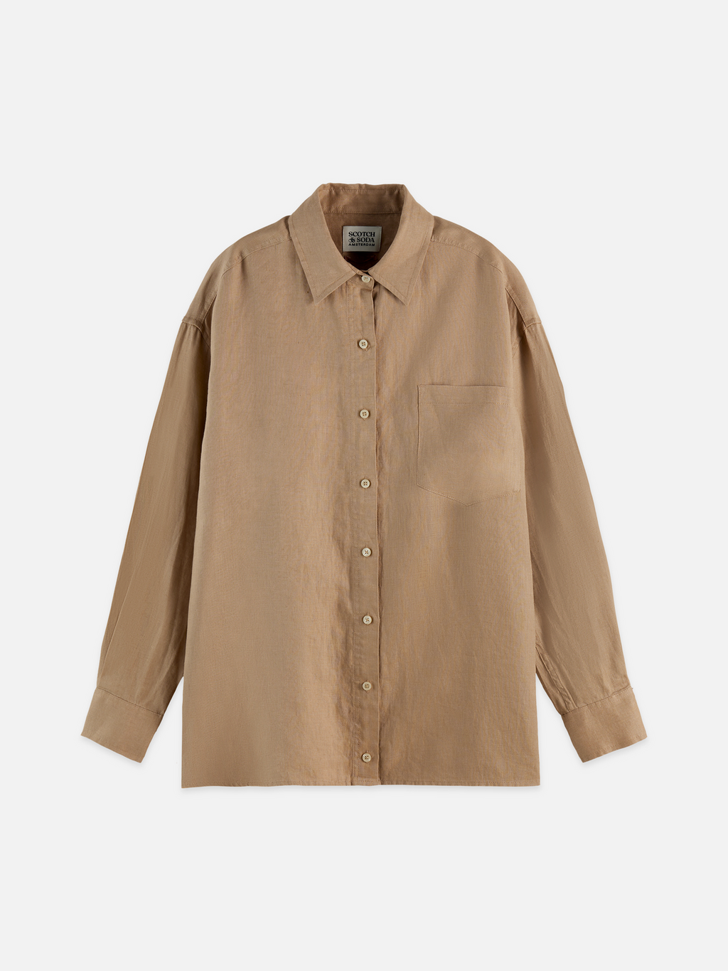 Linen back tie shirt