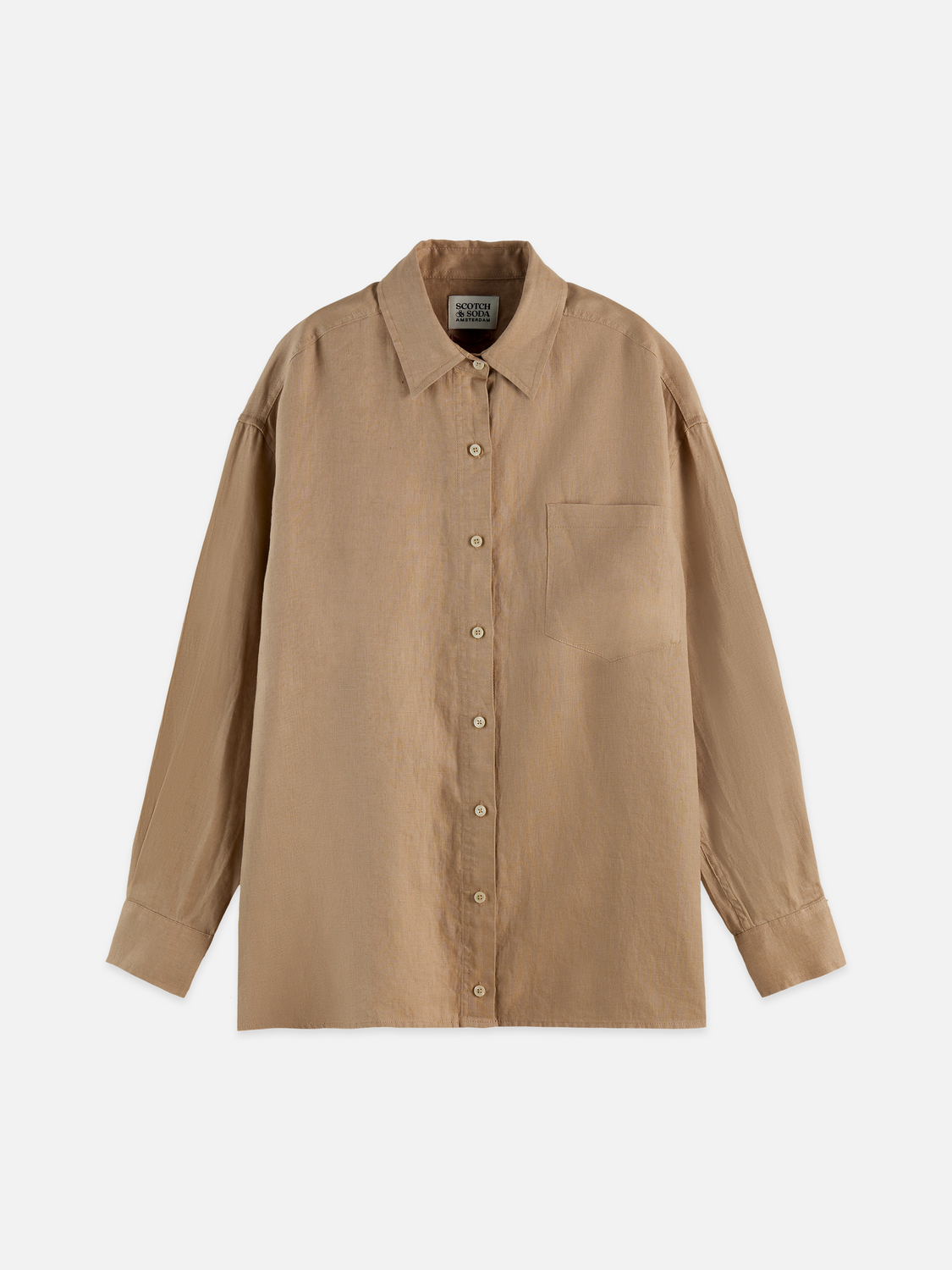 Linen back tie shirt