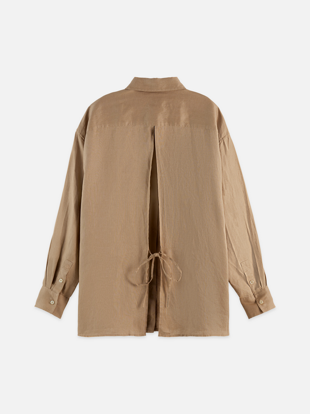 Linen back tie shirt