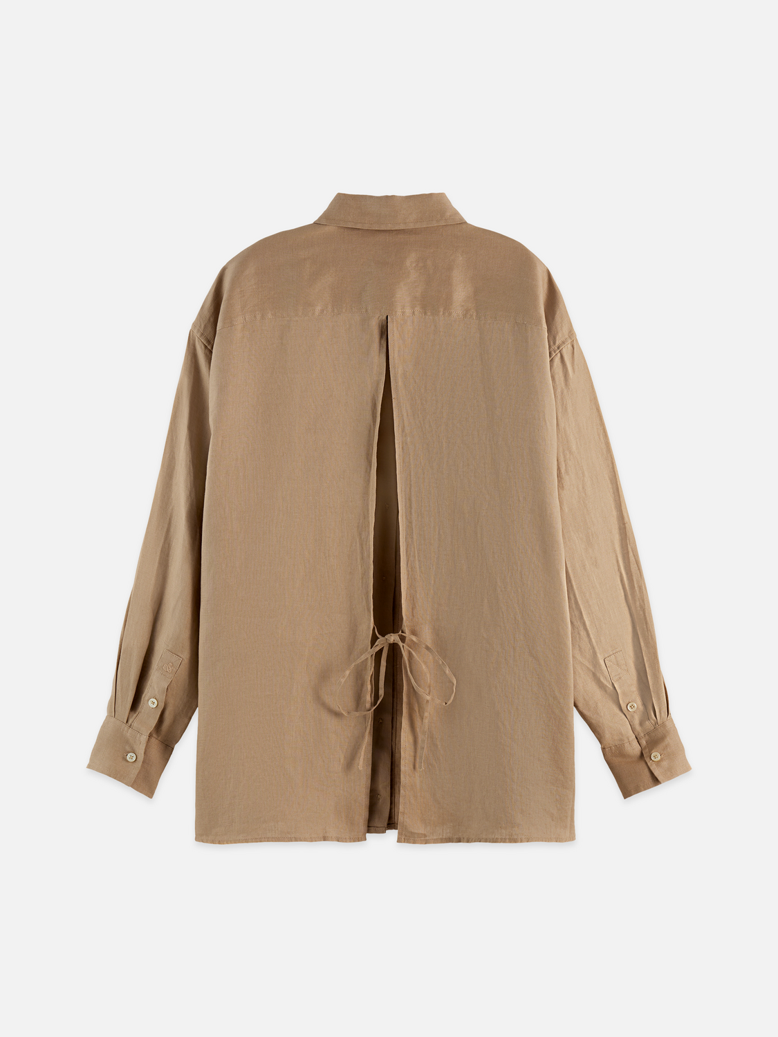 Linen back tie shirt
