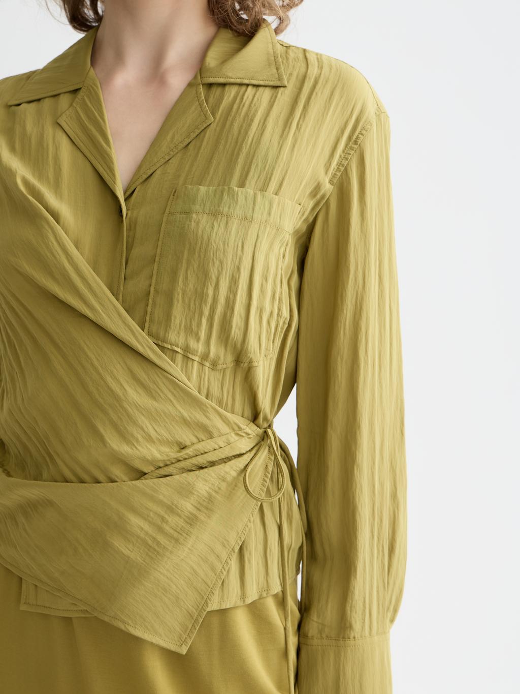 Long sleeved wrap shirt